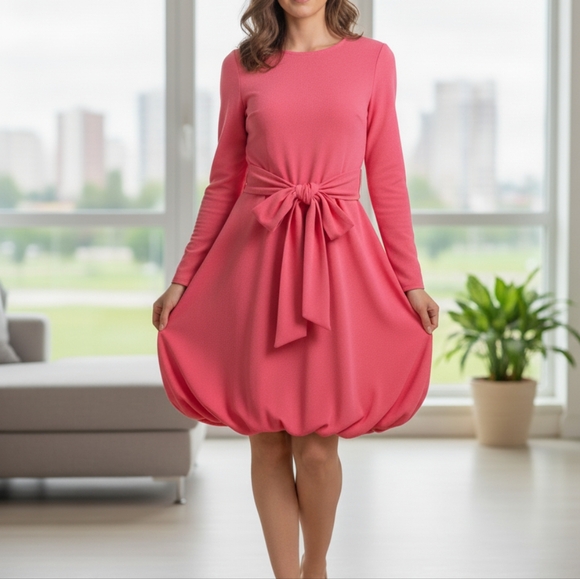 NWOT ASOS Coral-Pink Open Back Bubble Hem Dress UK 6/US 2 XS - Picture 1 of 8